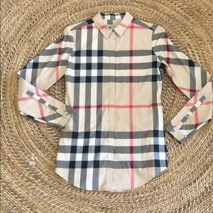 Burberry women’s button down check shirt